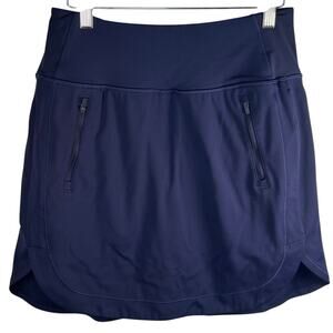 Athleta Fairway Golf Skort 18” Size Small Navy Blue Attached Shorts Pickleball